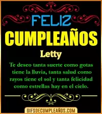 GIF Frases de Cumpleaños Letty